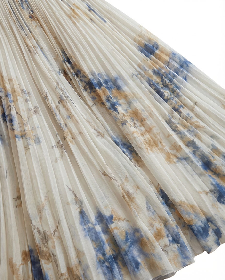 Sukienka Maxi Sukienki Długie | Plisowany Krój | Dekolt w Kształcie V | Na Co Dzień