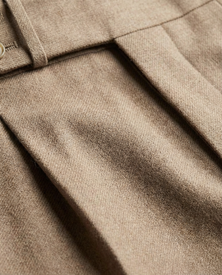 Spodnie Męskie Dopasowane | Wysoki Stan | Plisowany Przód | Do Pracy i Na Spotkania