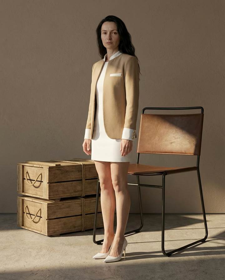 Marynarka Damska Marynarki Damskie | Dopasowany Krój | Wysoki Kołnierz | Na Co Dzień