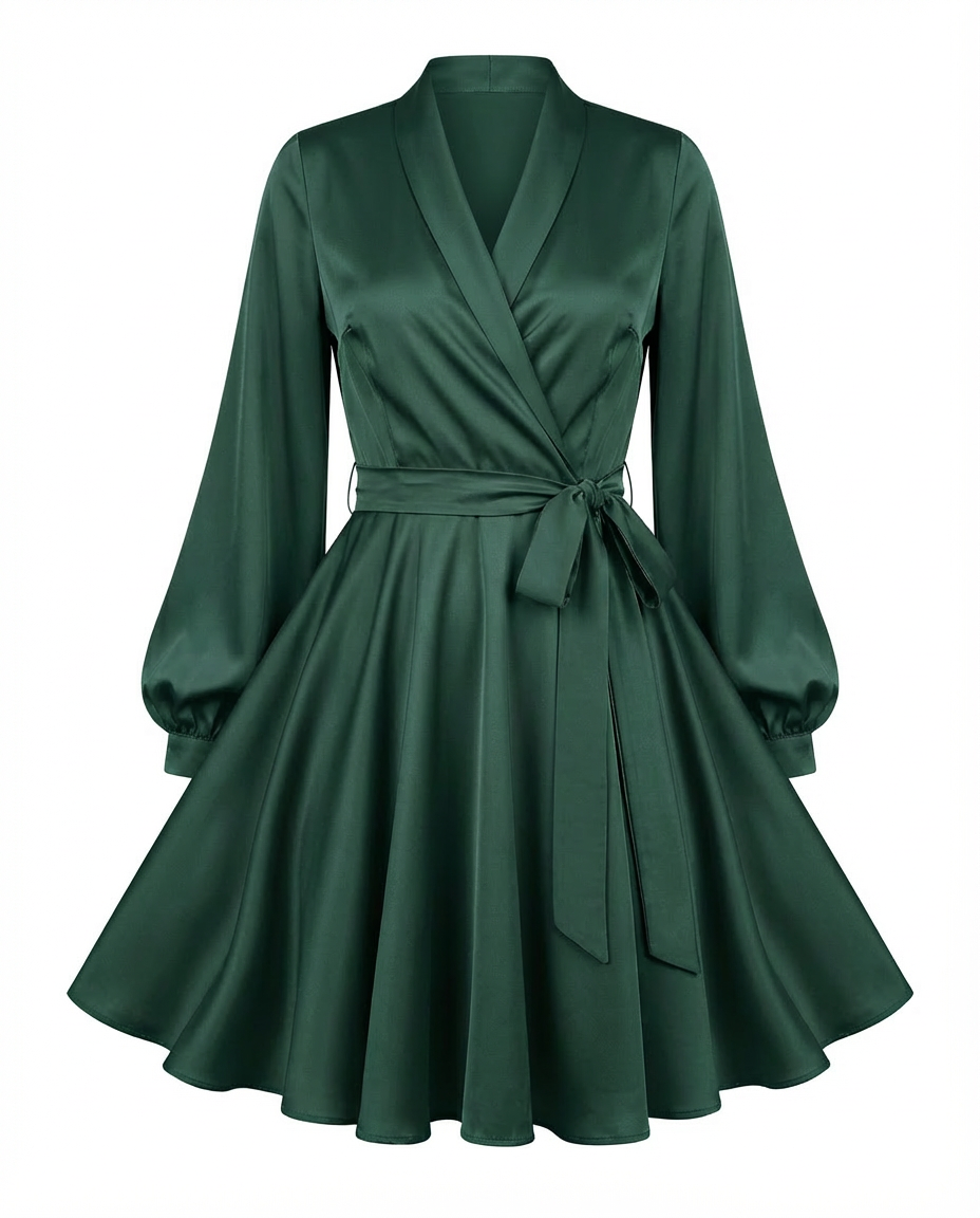 Sukienka Damska Elegancka Sukienka na Wesele | Krój Crossover | Satynowy Materiał | Na Wiosnę i Lato