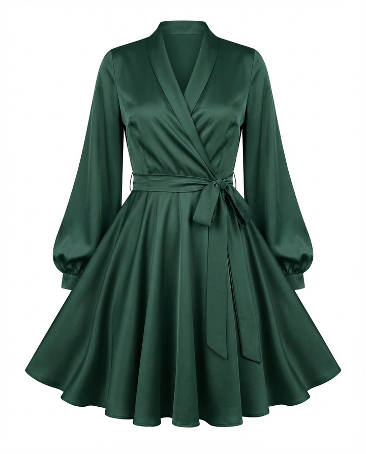 Sukienka Damska Elegancka Sukienka na Wesele | Krój Crossover | Satynowy Materiał | Na Wiosnę i Lato