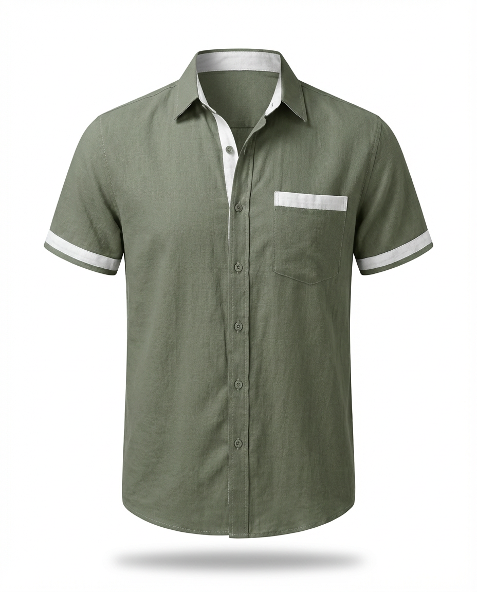 Koszula Męska Lniana | Klasyczny Krój | Oddychający Materiał | Na Co Dzień