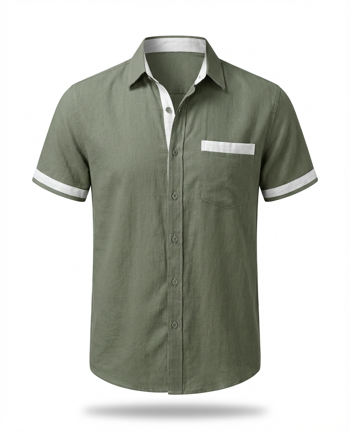 Koszula Męska Lniana | Klasyczny Krój | Oddychający Materiał | Na Co Dzień