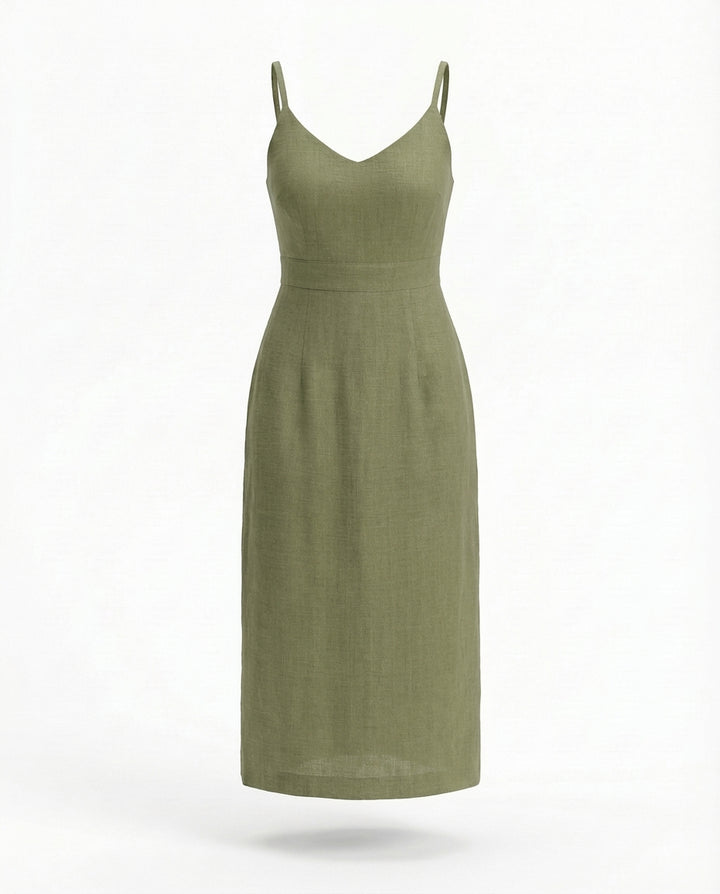 Sukienka Damska Letnia Elegancka | Krój w Kształcie Litery A | Wycięcie na Plecach | Na Co Dzień