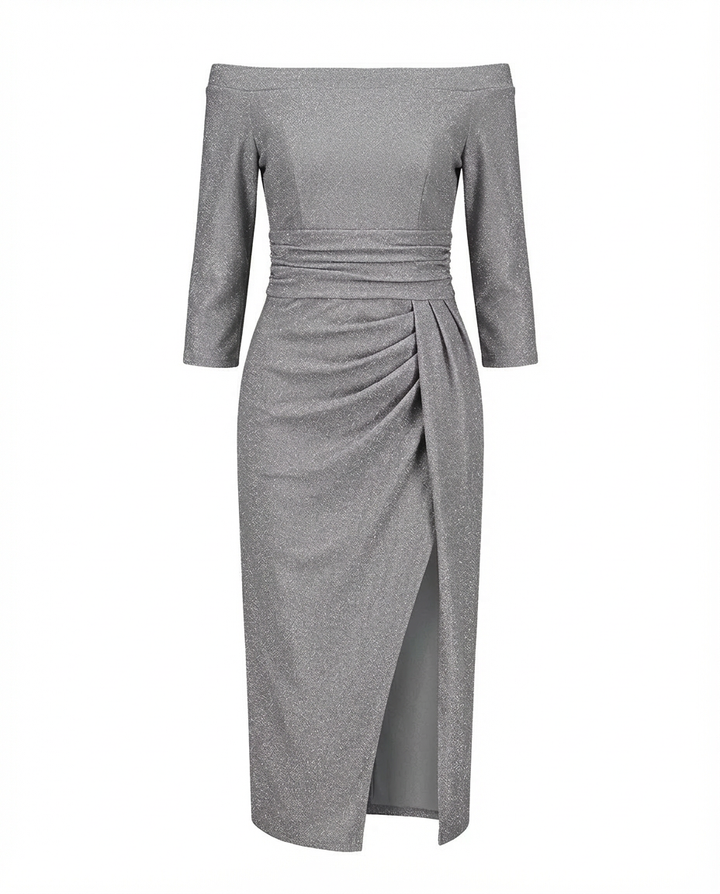 Sukienka Damska Elegancka w Gwiazdki | Dopasowany Krój | Wszechstronny Styl | Na Co Dzień i Na Wyjścia