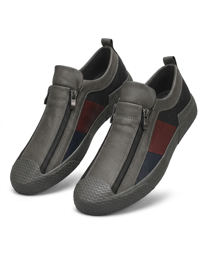 Klapki Męskie Klasyczne Skórzane | Wygodny Krój | Teksturowana Podeszwa | Na Co Dzień