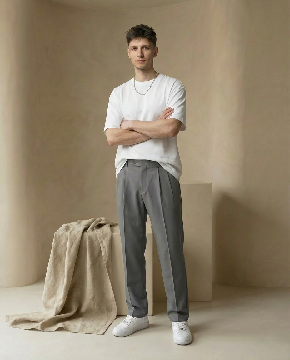 Spodnie Męskie Casual Eleganckie | Luźny Krój | Wygodna Tkanina | Do Pracy i Na Co Dzień