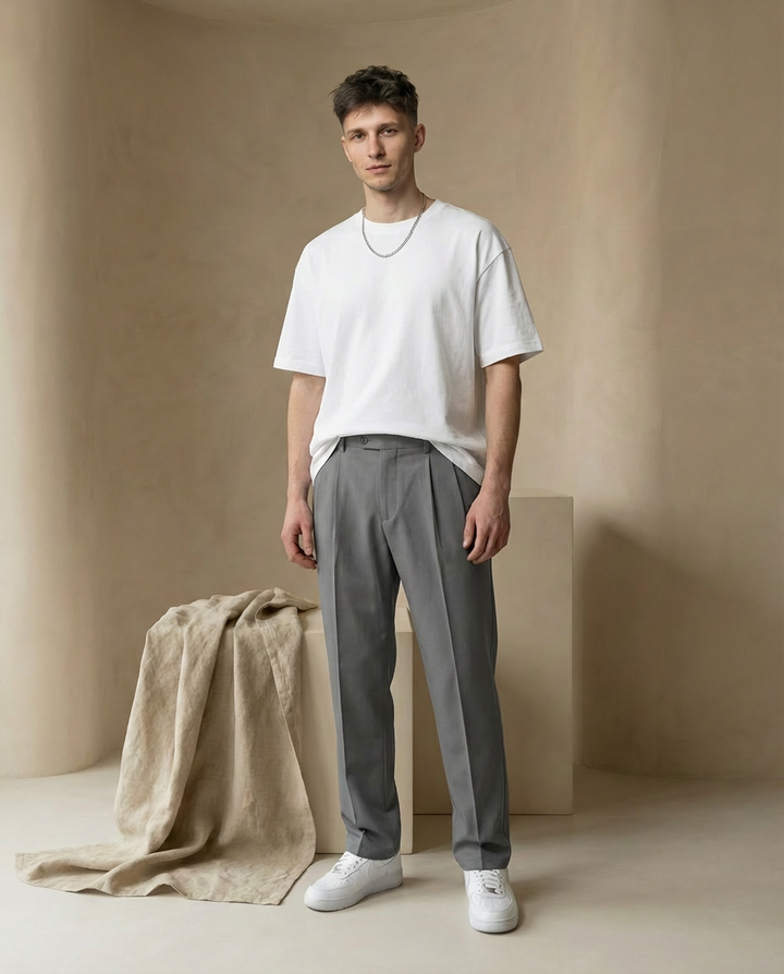 Spodnie Męskie Casual Eleganckie | Luźny Krój | Wygodna Tkanina | Do Pracy i Na Co Dzień