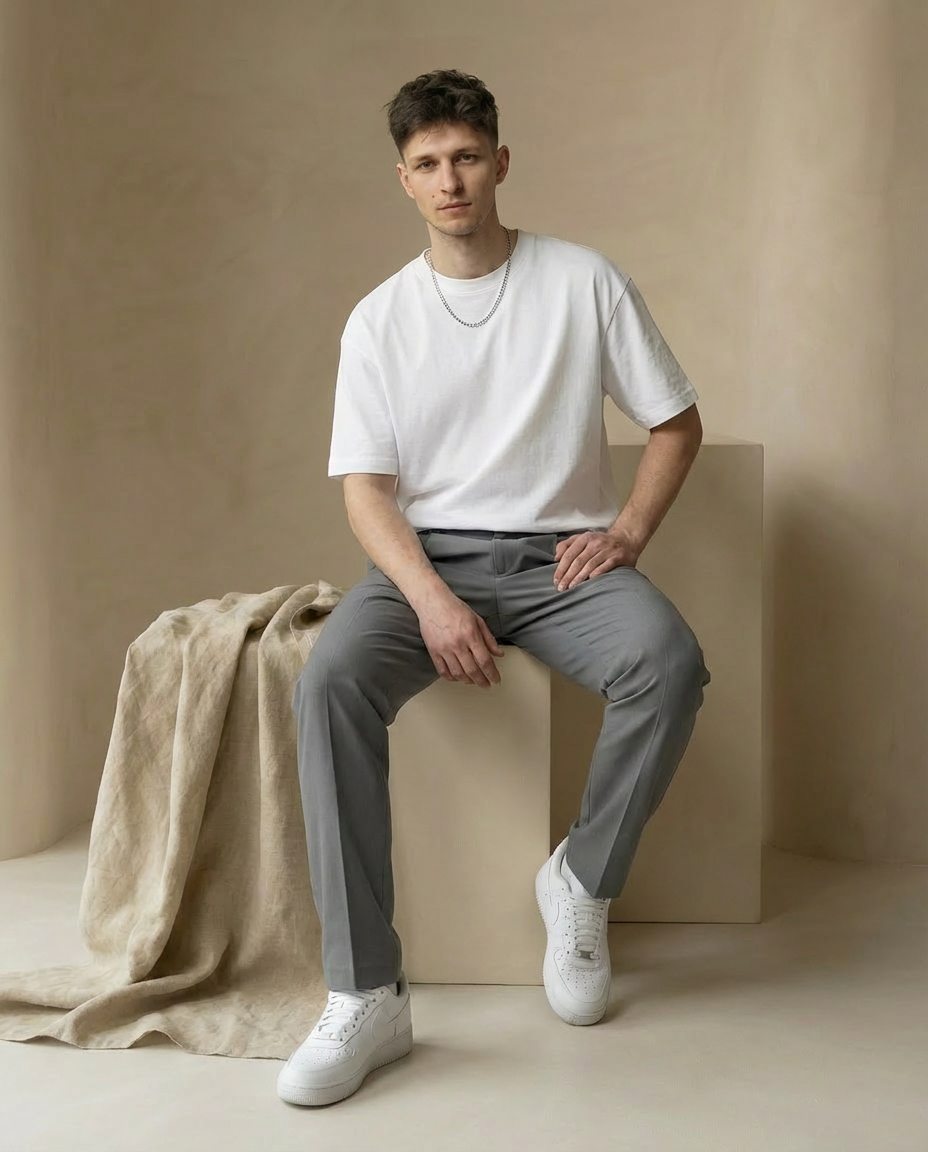 Spodnie Męskie Casual Eleganckie | Luźny Krój | Wygodna Tkanina | Do Pracy i Na Co Dzień