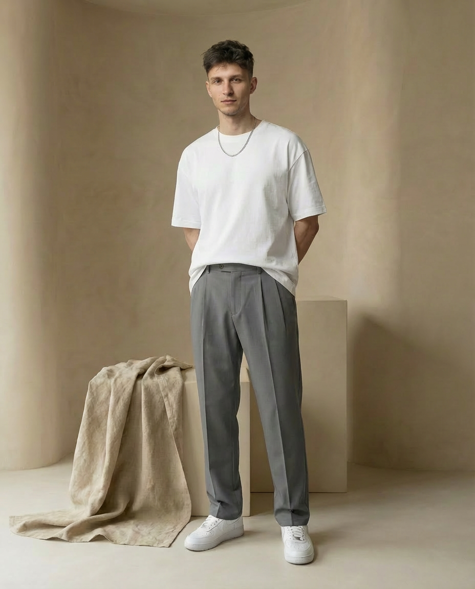 Spodnie Męskie Casual Eleganckie | Luźny Krój | Wygodna Tkanina | Do Pracy i Na Co Dzień