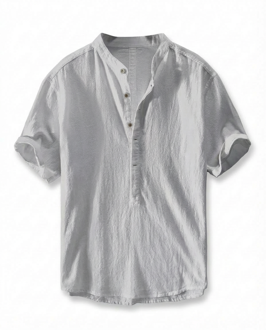 Elegancka męska koszula lniana | Luźny krój | Miękka tkanina | Na co dzień