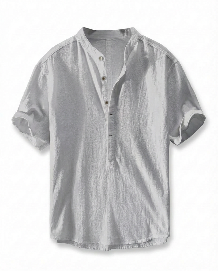 Elegancka męska koszula lniana | Luźny krój | Miękka tkanina | Na co dzień