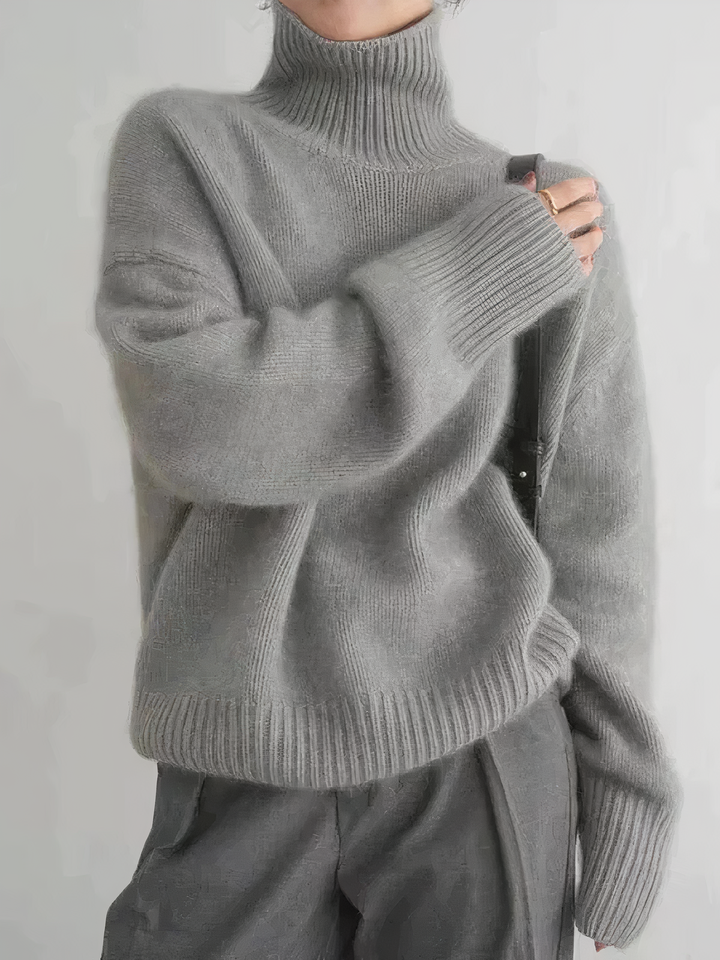 Damski Golf Oversize | Miękki Dzianinowy Sweter | Długi Rękaw | Minimalistyczny Styl