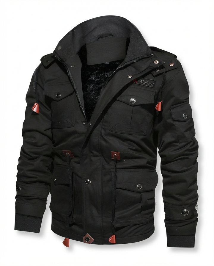 Męska Kurtka Wojskowa z Podszewką | Kieszenie Wielofunkcyjne | Styl Użytkowy - 9