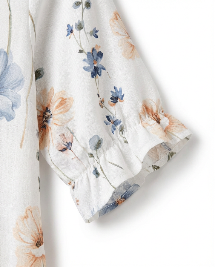 Sukienka Midi Kwiatowa | Luźny Krój | Miękka Tkanina | Na Lato