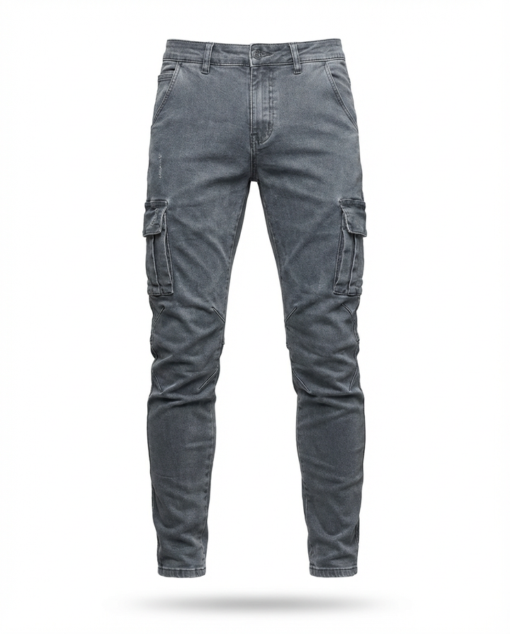 Męskie Spodnie Cargo Slim Fit | Elastyczny Materiał | Kieszenie z Klapami | Styl Miejski - 10