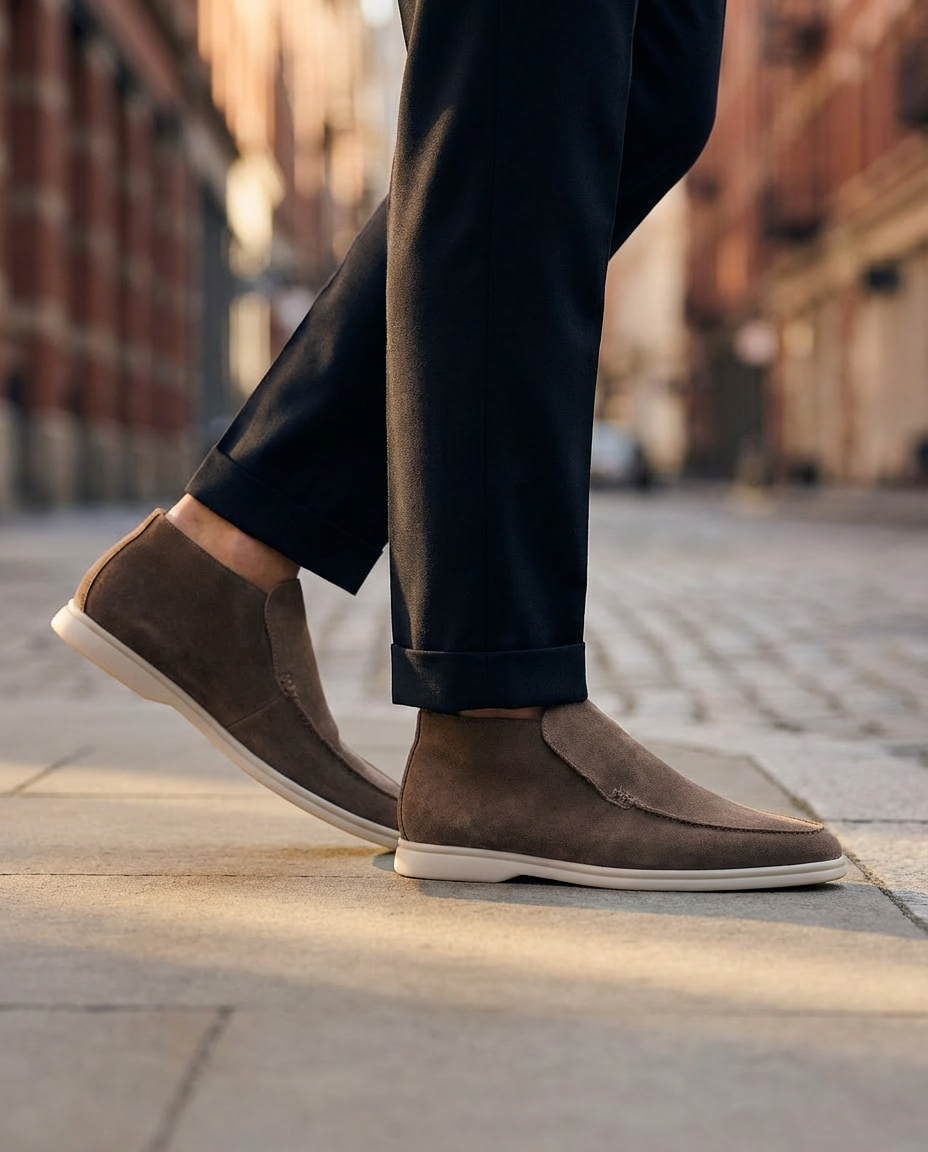 Mokasyny Męskie Czarne | Wsuwane | Komfortowe Wnętrze | Na Co Dzień