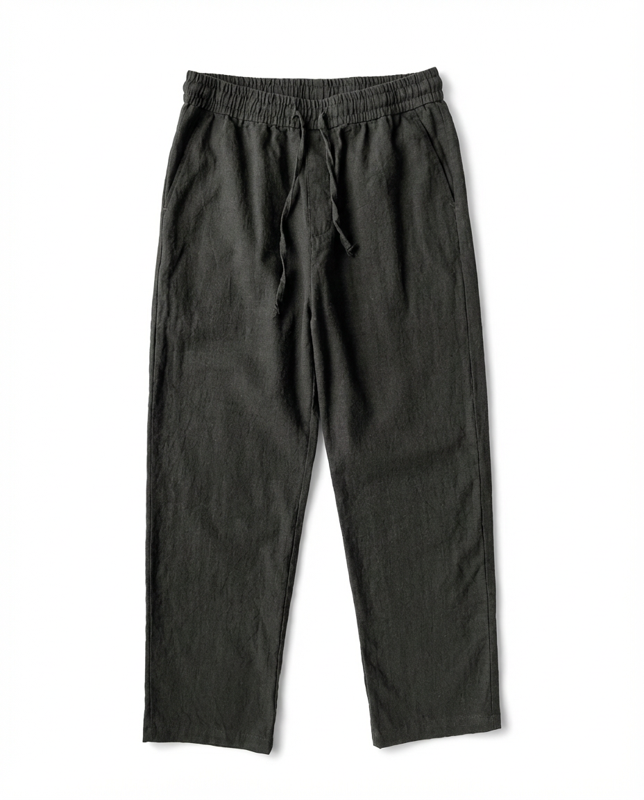 Spodnie Męskie Spodnie Lniane Męskie | Luźny Krój | Oddychająca Tkanina | Na Co Dzień