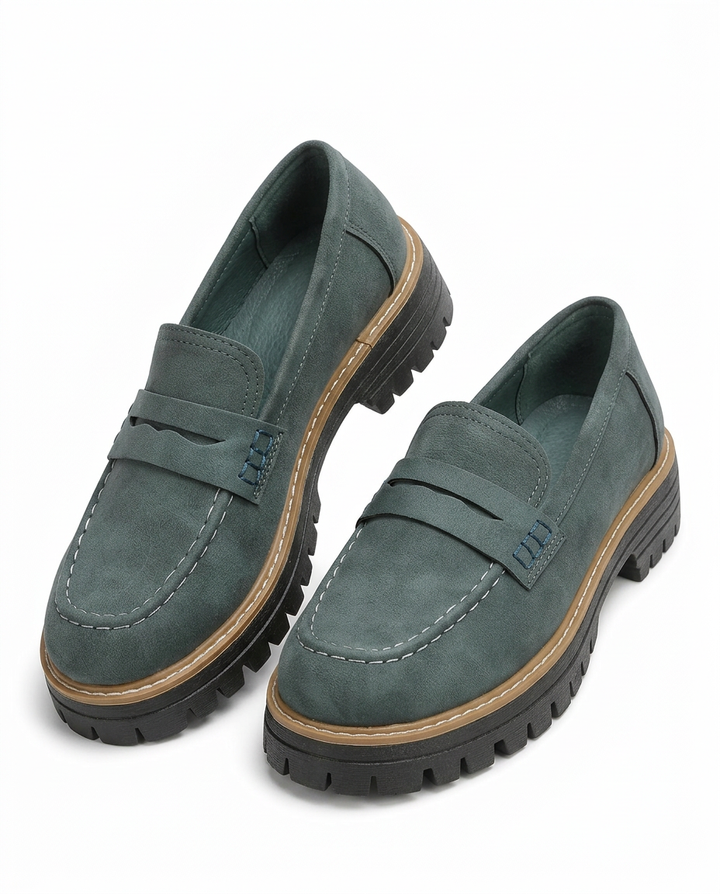 Mokasyny Damskie Mokasyny Na Platformie | Wsuwany Krój | Gruba Podeszwa | Na Co Dzień