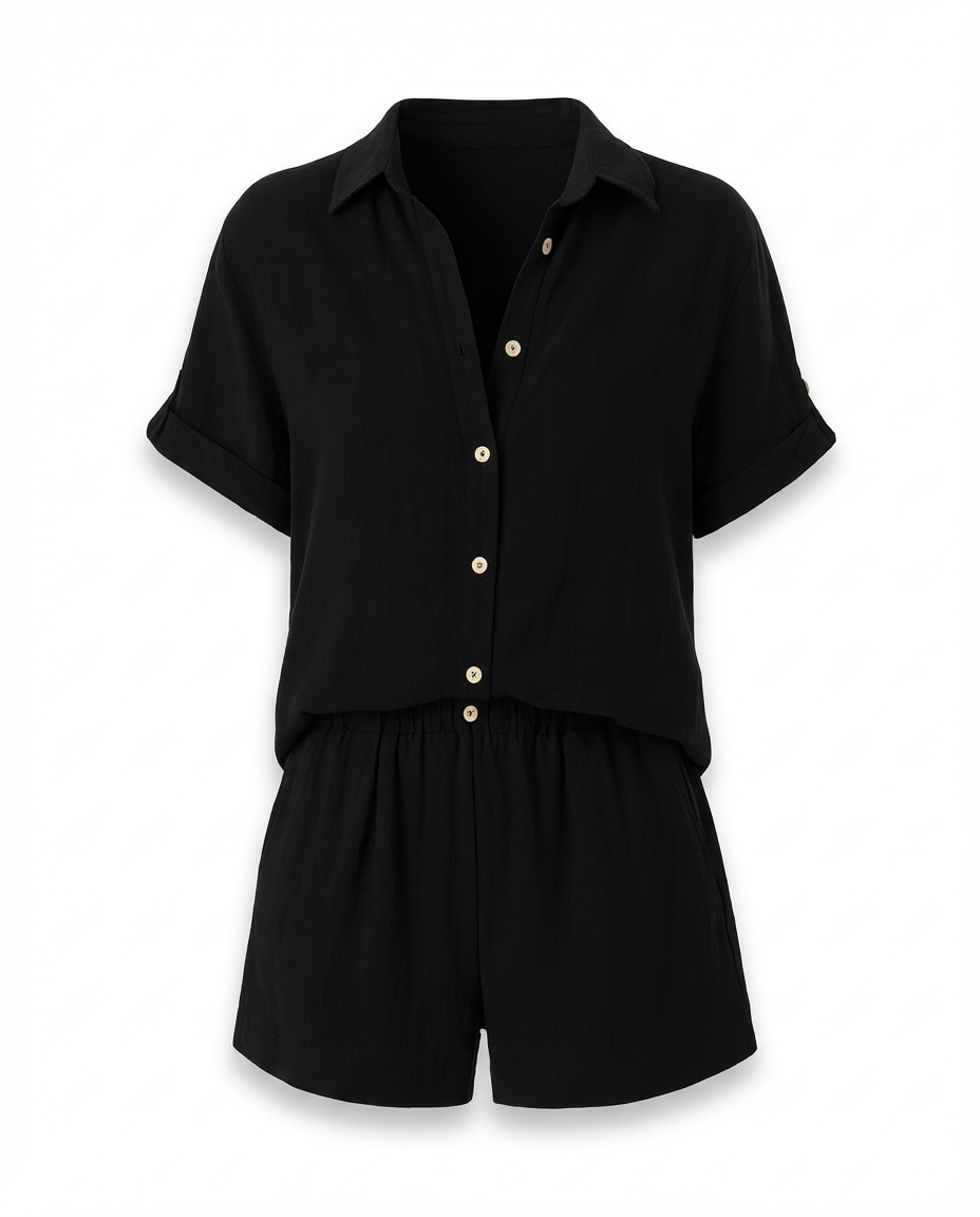 Damski Komplet Letni | Koszula z Krótkim Rękawem i Szorty | Lekki i Wygodny na Ciepłe Dni - 9
