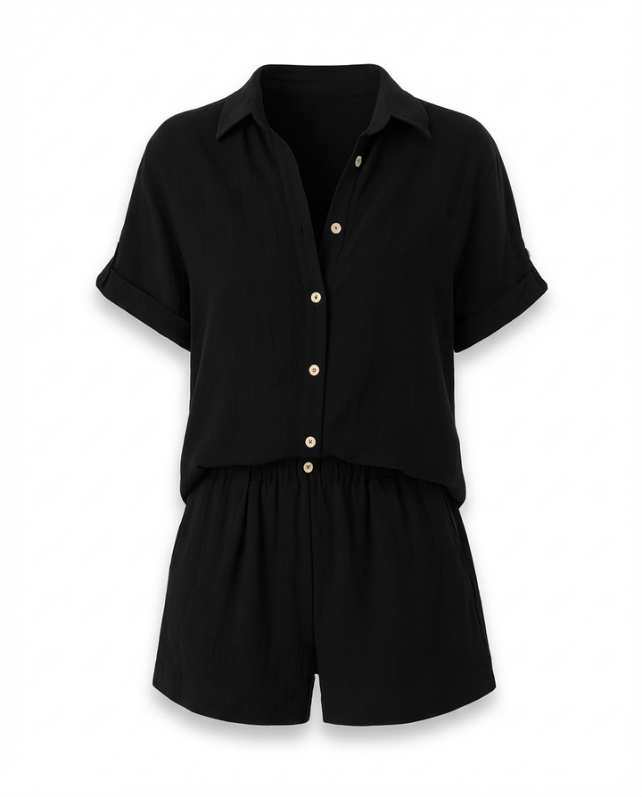 Damski Komplet Letni | Koszula z Krótkim Rękawem i Szorty | Lekki i Wygodny na Ciepłe Dni - 9