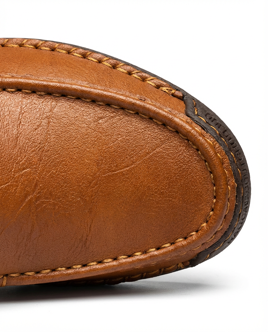 Mokasyny Męskie Skórzane Klasyczne | Dopasowany Krój | Wygodna Amortyzacja | Do Pracy i Na Co Dzień