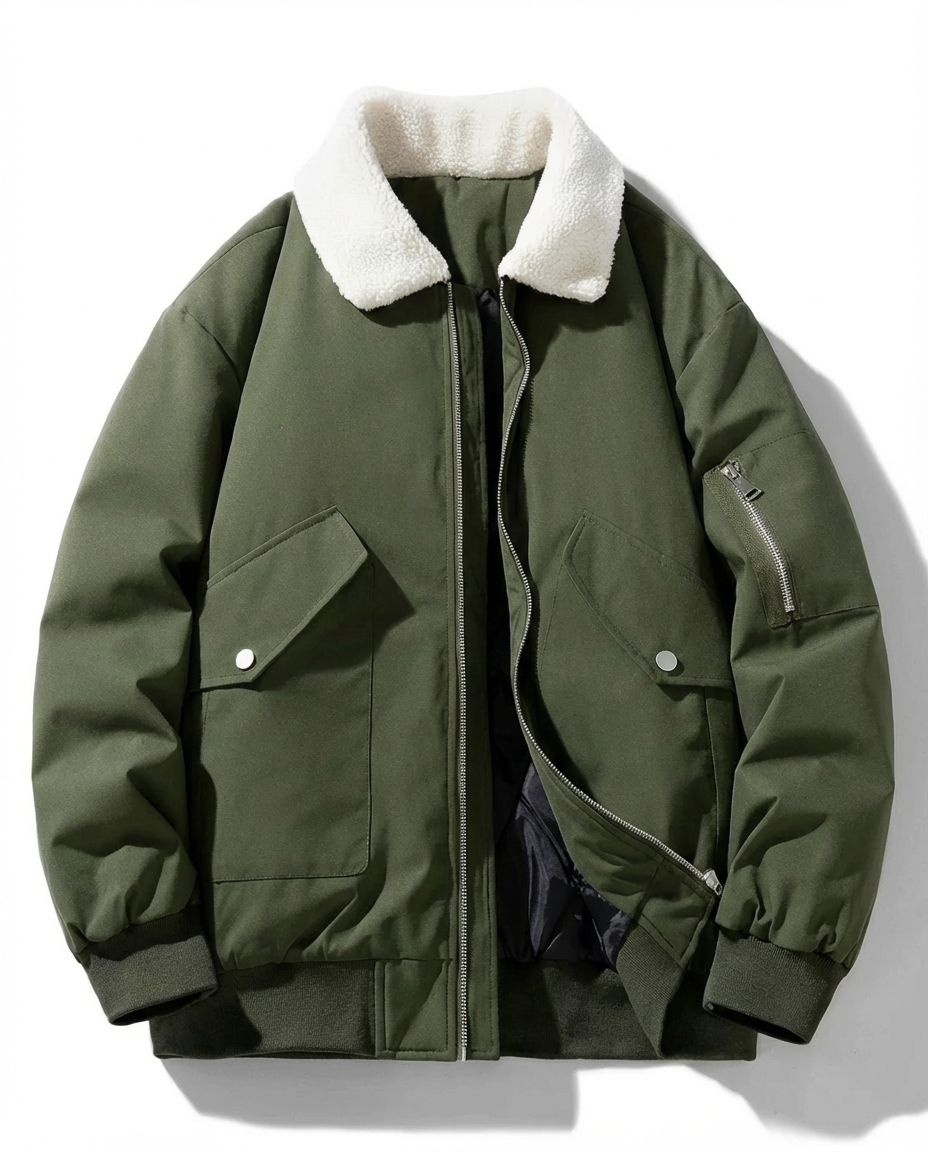 Męska kurtka zimowa | Krój bomber | Pikowana podszewka | Na zimę