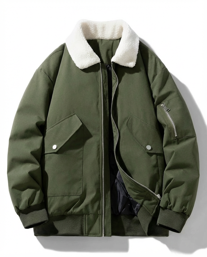 Męska kurtka zimowa | Krój bomber | Pikowana podszewka | Na zimę