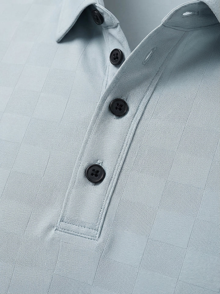 Koszulka Polo z Wzorem Szachownicy | Krótki Rękaw | Elegancka i Wygodna