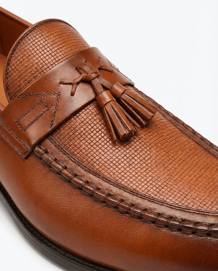 Mokasyny Męskie Eleganckie | Standardowy Krój | Frędzle | Do Pracy i Na Spotkania