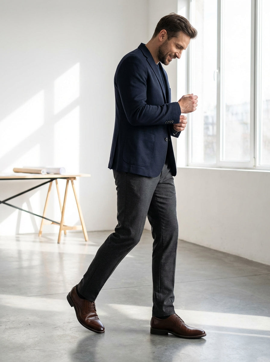 Eleganckie Półbuty Męskie | Klasyczny Oxford | Skórzany Wygląd