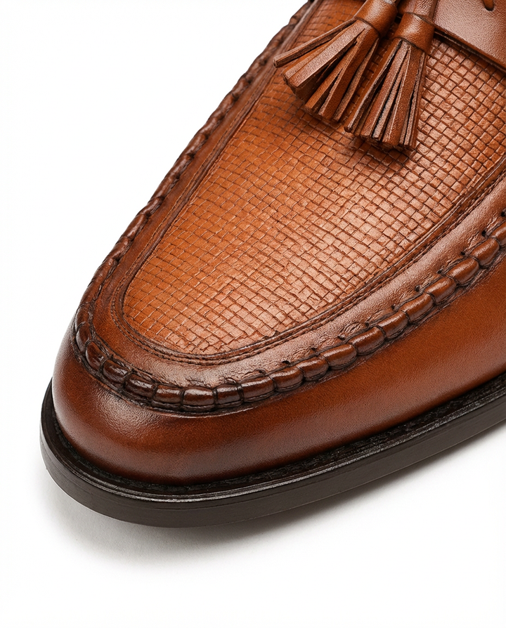 Mokasyny Męskie Eleganckie | Standardowy Krój | Frędzle | Do Pracy i Na Spotkania
