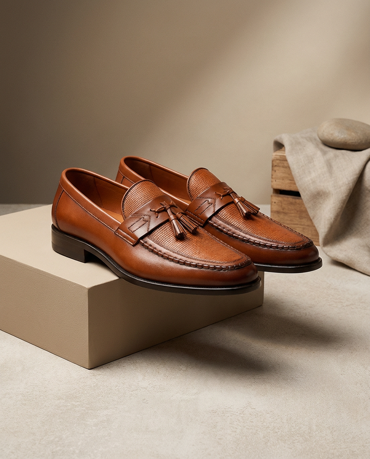 Mokasyny Męskie Eleganckie | Standardowy Krój | Frędzle | Do Pracy i Na Spotkania