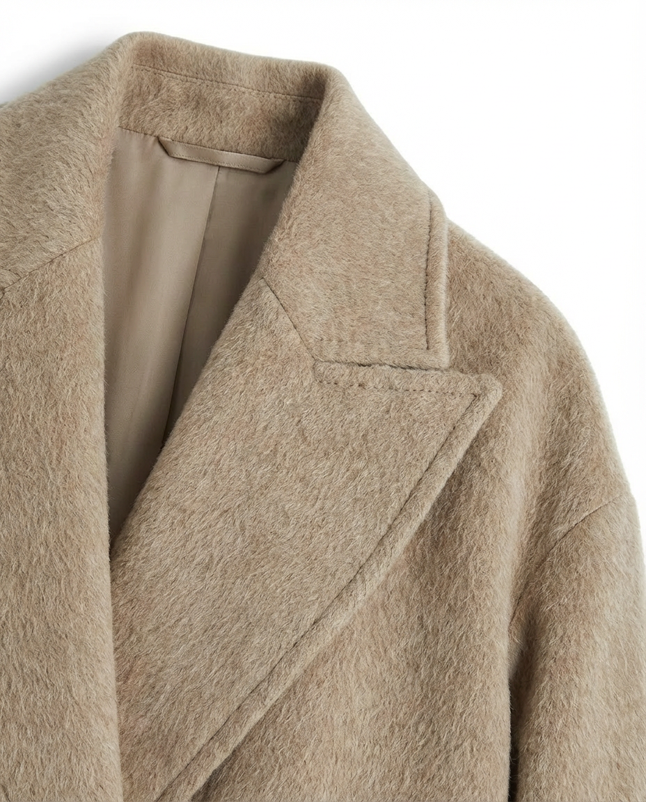 Płaszcz Damski Długi Elegancki | Klasyczny Krój | Ciepły Materiał | Na Zimę