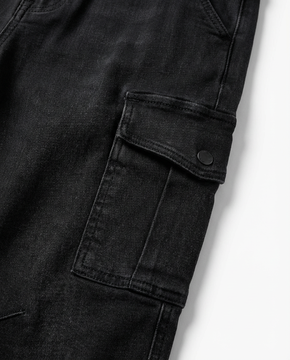 Męskie Spodnie Cargo Slim Fit | Elastyczny Materiał | Kieszenie z Klapami | Styl Miejski - 6