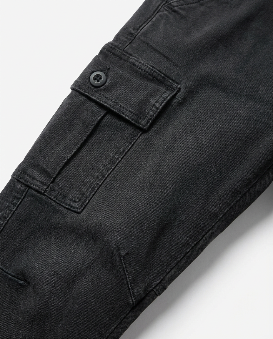 Męskie Spodnie Cargo Slim Fit | Elastyczny Materiał | Kieszenie z Klapami | Styl Miejski - 7