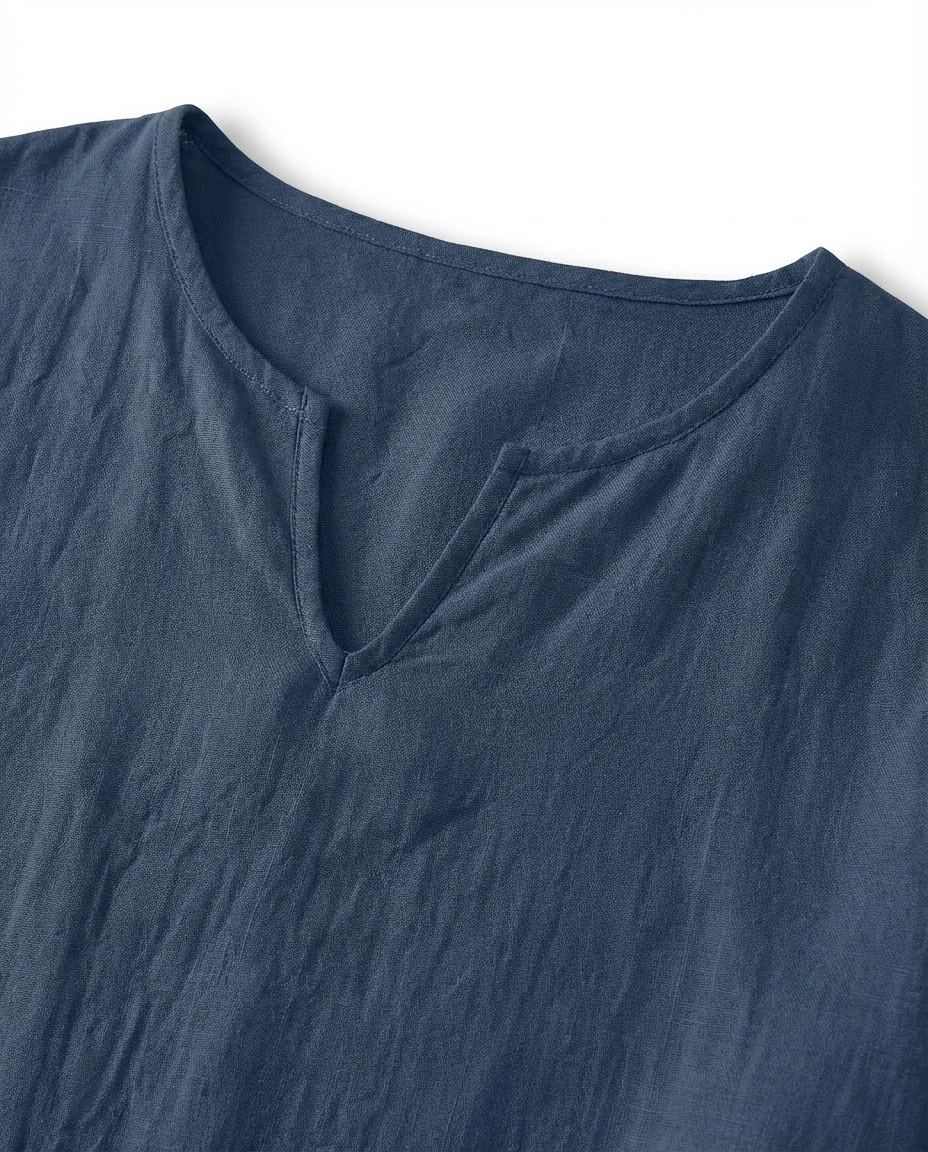 Komplet męski: koszula i spodnie | Dopasowany | Wygodny dekolt w serek | Swobodny