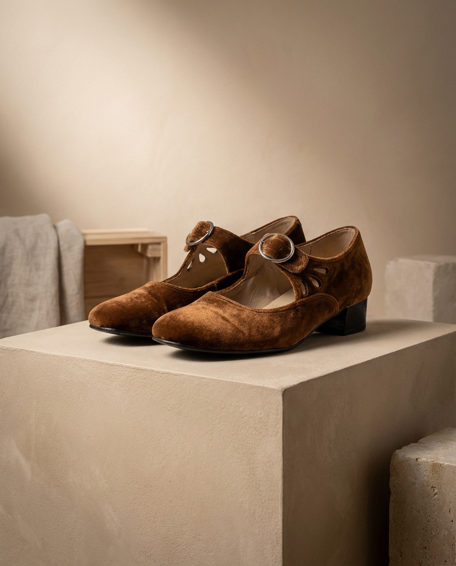 Buty Damskie Mary Jane | Niski Obcas Słupkowy | Klasyczny Styl | Na Co Dzień