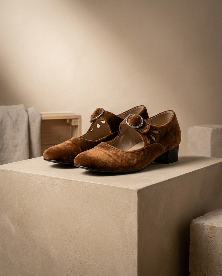 Buty Damskie Mary Jane | Niski Obcas Słupkowy | Klasyczny Styl | Na Co Dzień