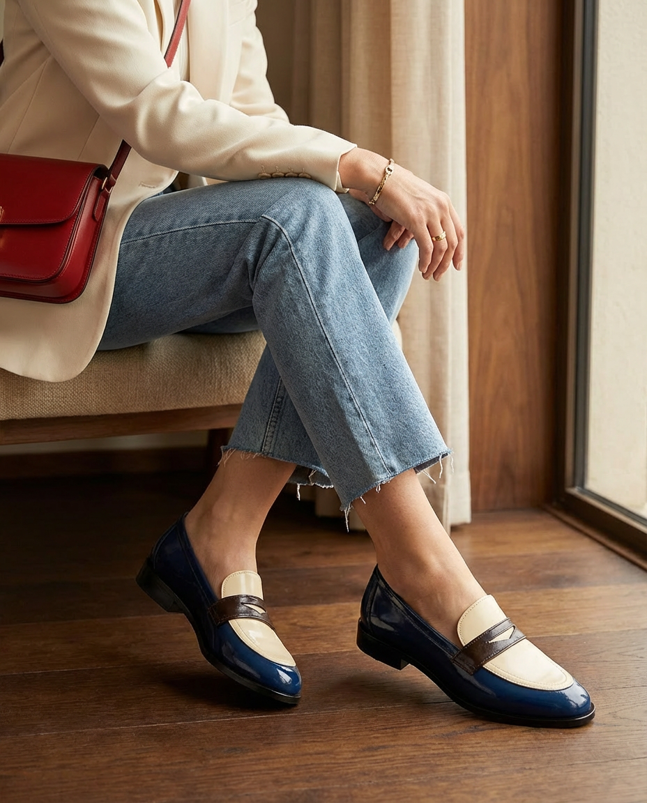 Mokasyny Damskie Mokasyny | Płaski Krój | Okrągły Nosek | Na Co Dzień