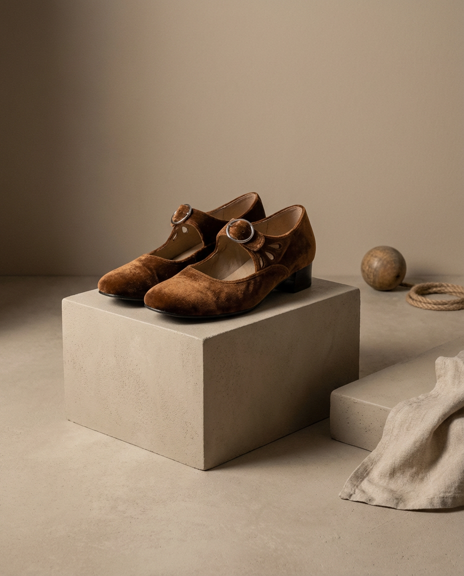 Buty Damskie Mary Jane | Niski Obcas Słupkowy | Klasyczny Styl | Na Co Dzień