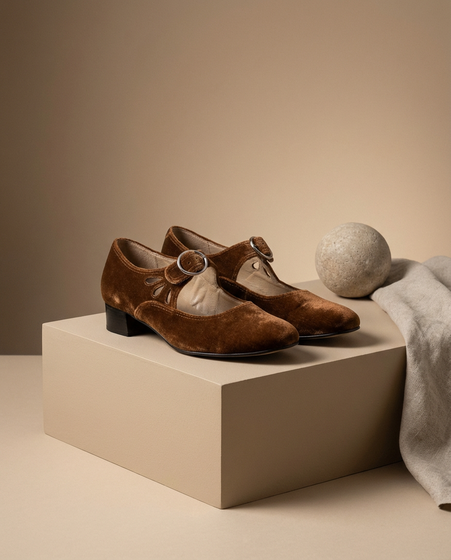 Buty Damskie Mary Jane | Niski Obcas Słupkowy | Klasyczny Styl | Na Co Dzień