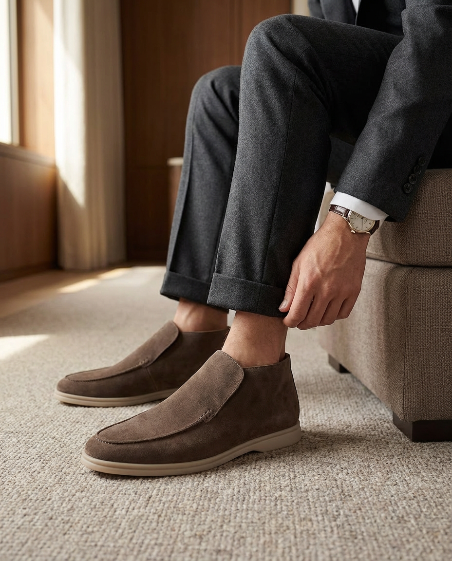 Mokasyny Męskie Czarne | Wsuwane | Komfortowe Wnętrze | Na Co Dzień