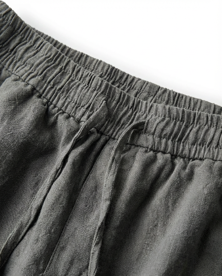 Spodnie Męskie Spodnie Lniane Męskie | Luźny Krój | Oddychająca Tkanina | Na Co Dzień