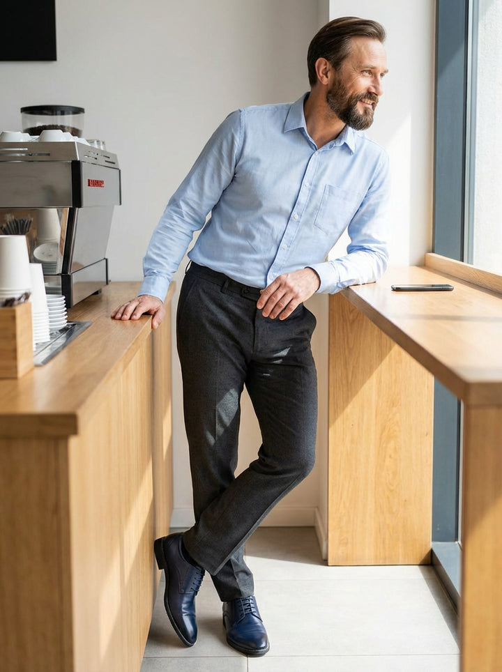 Eleganckie Półbuty Męskie | Klasyczny Oxford | Skórzany Wygląd