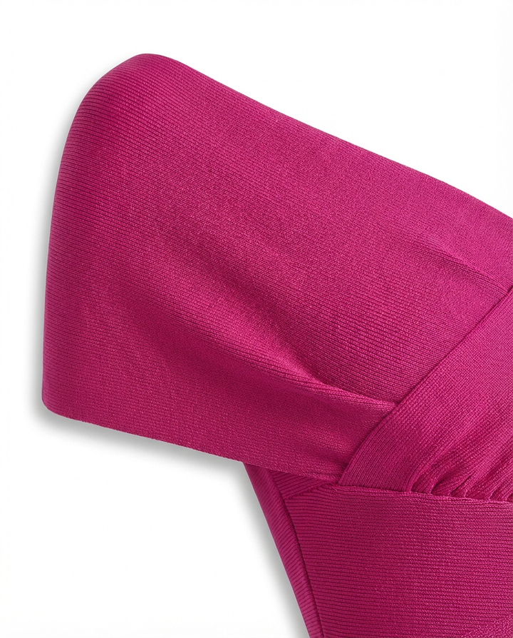 Sukienka Koktajlowa Sukienki Koktajlowe | Dopasowany Krój | Dekolt w Kształcie V | Na Wyjścia