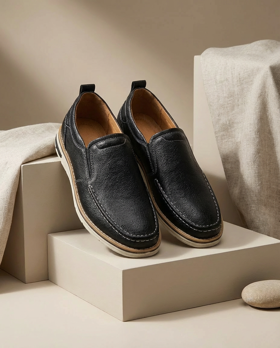 Skórzane mokasyny męskie | Klasyczny krój | Amortyzowany komfort | Na co dzień