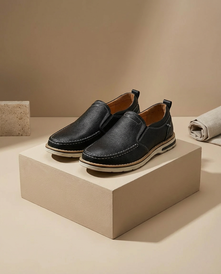 Skórzane mokasyny męskie | Klasyczny krój | Amortyzowany komfort | Na co dzień