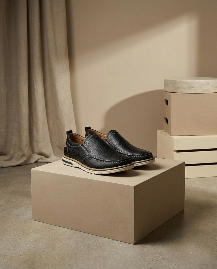 Skórzane mokasyny męskie | Klasyczny krój | Amortyzowany komfort | Na co dzień