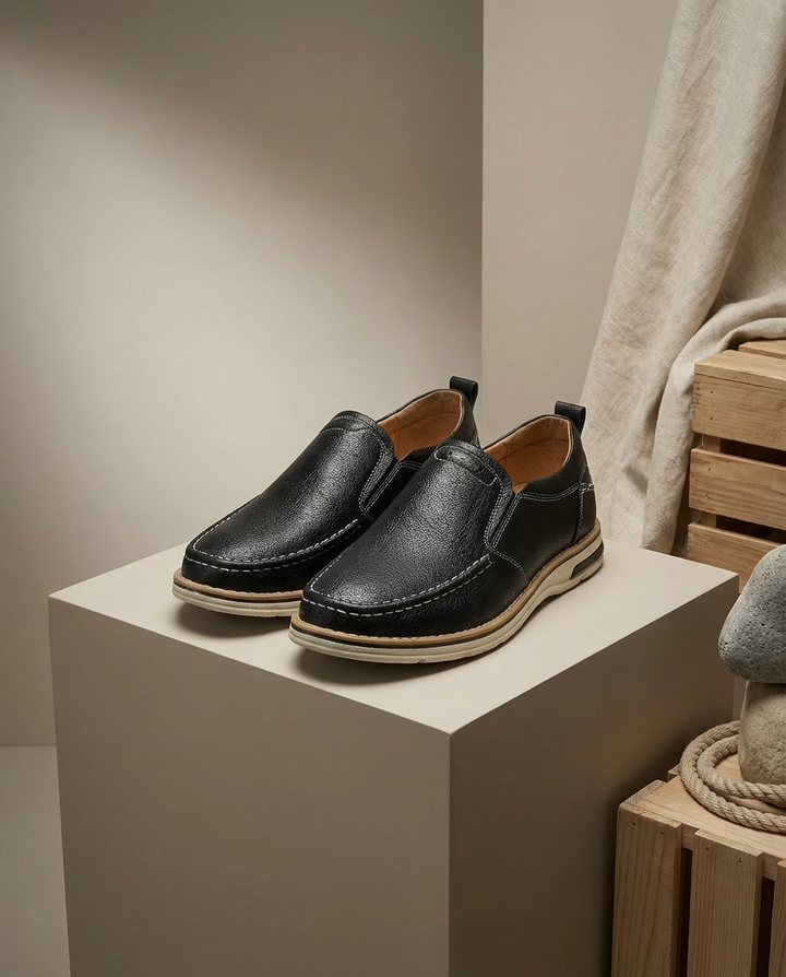 Skórzane mokasyny męskie | Klasyczny krój | Amortyzowany komfort | Na co dzień